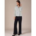 thumbnail image 3 of DARING DIVA Women's Striped Button Down Long Sleeve Elegant Work Shirt S White Black, 3 of 6