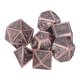 thumbnail image 1 of Juego de dados RPG de 7 piezas, piezas poliédricas de metal adornadas grabadas para juegos de rol tipo 1, 1 of 5