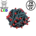 thumbnail image 3 of Novelty Lights Red LED Christmas String Lights 70 Mini Bulbs (Green Wire, 24 feet), 3 of 9