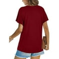 thumbnail image 3 of Zukuco Women's Twist Front T Shirt Short Sleeve Round Neck Tunic Tops Casual Loose Fitted, M, 3 of 4