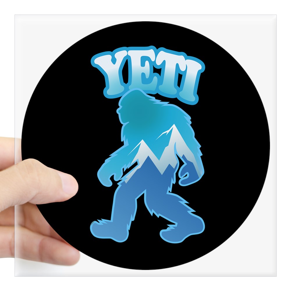 CafePress Yeti Mountain Scene Square Sticker 3 X 3 Square Sticker 3