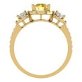 thumbnail image 4 of Three-Stone Engagement Ring for Women - 1.46ct Simulated Yellow Diamond in 18K Yellow Gold Promise Ring, 4 of 6
