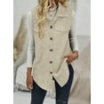 thumbnail image 2 of jinghuiyue Womens Corduroy Vests Button Down Sleeveless Collared Casual Dressy Office Outerwear Waistcoat S, 2 of 5