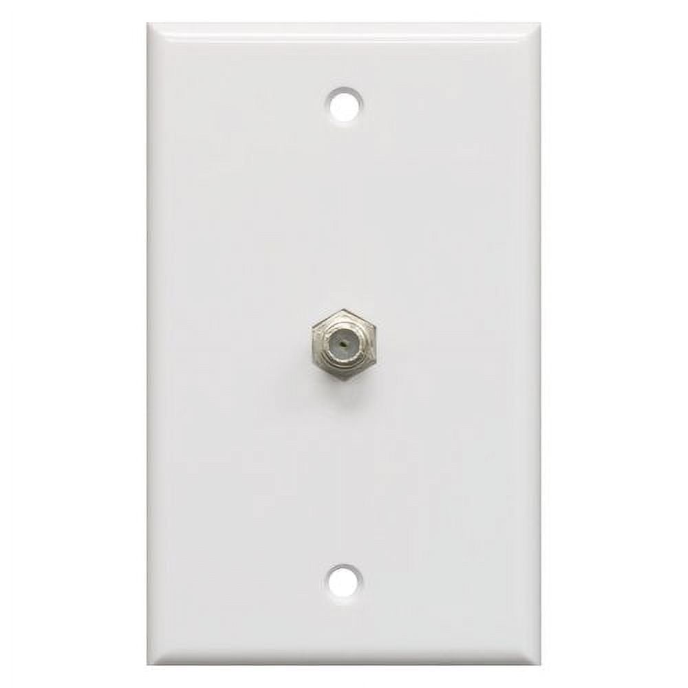 (3 pack) GE Coaxial Wall Plate, F-Type Connection, 1 Port, White, 5in, 40050