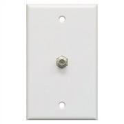 GE Coaxial Wall Plate, F-Type Connection, 1 Port, White, 5in, 40050
