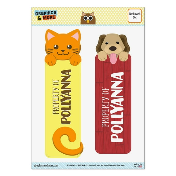 Reese Orange Cat and Dog Set of 2 Glossy Laminated Bookmarks
