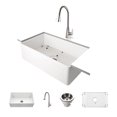 thumbnail image 4 of Houzer PTG-4300 WH-C White Sink & Accessories 31 5/16"x18 1/4"x9 1/4" 33-Inch Apron-Front Fireclay Single Bowl Kitchen Sink Apron Front, 4 of 9