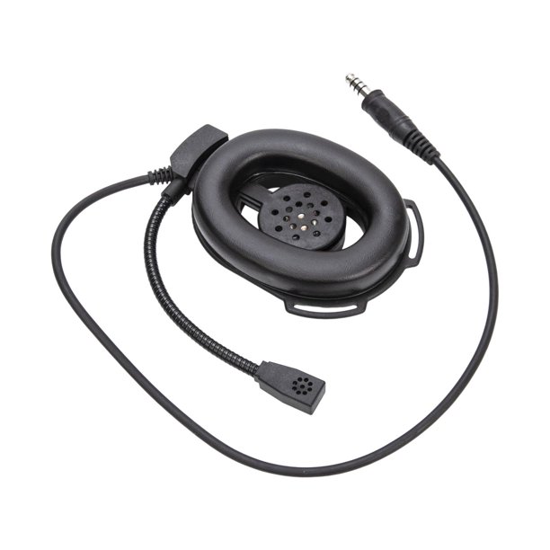 Auriculares de radio Baoblaze Auriculares Ajustable Durable Cancelación de ruido Micrófono negro