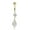 Gold, variant on AVORA 10K Yellow Gold Simulated Diamond CZ Teardrop Dangle Belly Button Ring Body Jewelry (14 Gauge)