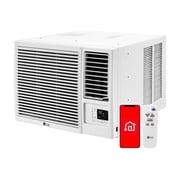 LG New 18,000 BTU 1,000 Sq Ft Smart Wi-Fi Enabled Window Air Conditioner with 12,000 BTU Supplemental Heat, White