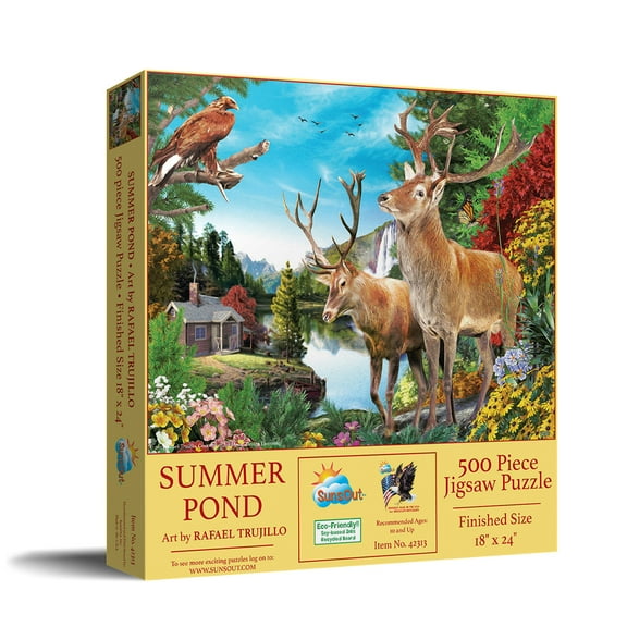 SUNSOUT INC - Summer Pond - 500 pc Jigsaw Puzzle by Artist: Rafael Trujillo - Finished Size 18" x 24" Nature - MPN# 42313
