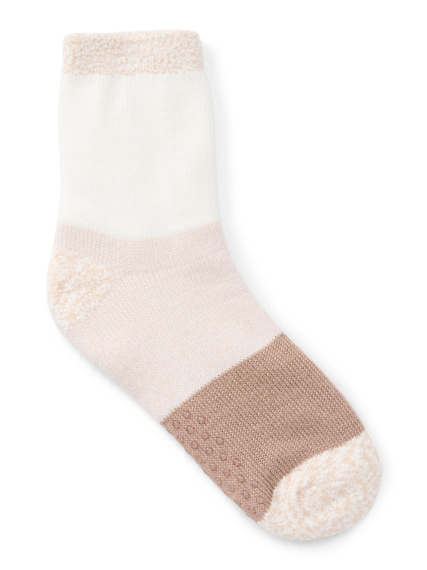 Joyspun Women's Double Layer Crew Lounge Socks, 3-Pack, Fits Shoe Sizes 4-10