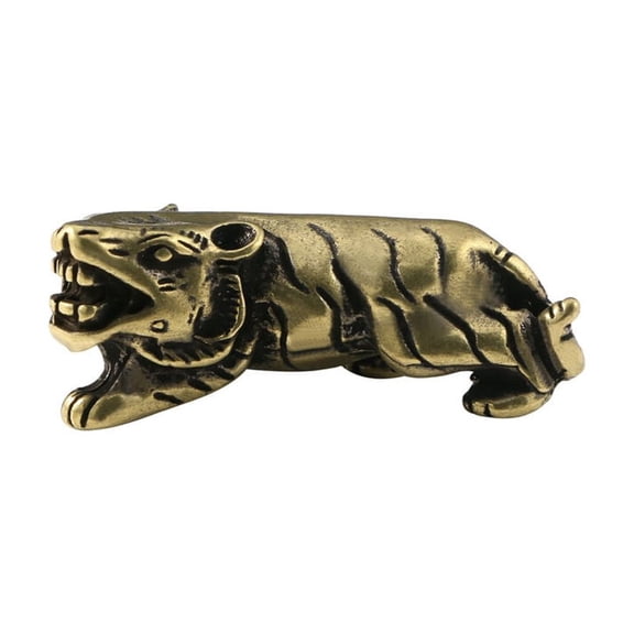Brass Solid Tiger Figurine Statue Home Ornament Collectibles
