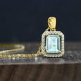 thumbnail image 4 of Gem Stone King 18K Yellow Gold Plated Silver Pendant with 18 inch Chain Octagon Sky Blue Topaz Moissanite (2.94 Cttw), 4 of 4