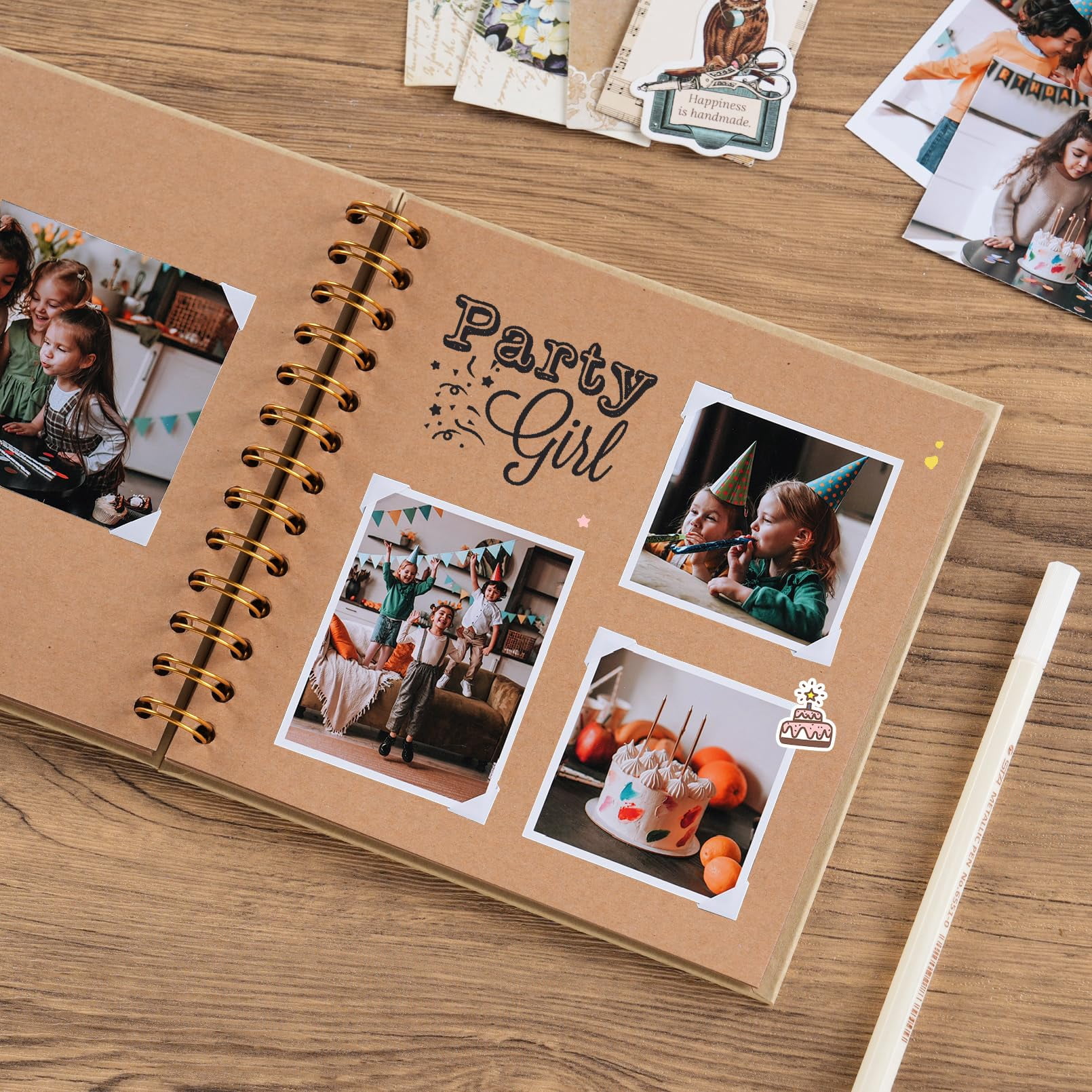 Lanola DIY Scrapbook Album Hardcover Kraft Paper Scrap Book Photo Albums Memory Book for Wedding and Anniversary Family