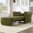 thumbnail image 2 of Convertible Sleeper Chair Bed, 31.5" Upholstered Pull Out Sofa Bed with 5-Position Adjustable Backrest, Fold Out Chair Bed for Living Room, Apartment, Green, 2 of 10