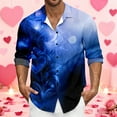 thumbnail image 3 of ChaoLingNeng Mens Valentines Day Shirts Love Heart Graphic Printed Casual Button Down Shirt Long Sleeve Date Night Shirts Gifts for Lover Boyfriend Comfortable Stylish Top, 3 of 6