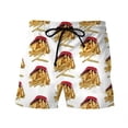 thumbnail image 3 of Pantalones cortos con estampado 3D de perritos calientes y carne grasientos divertidos para hombre, pantalones cortos de playa de hip hop callejero, pantalones cortos de natación para patineta, bañado, 3 of 5