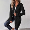 thumbnail image 7 of Women's Long Full Zip Hoodie Oversized Lightweight Tunic Sweatshirt Jacket with Zip Pockets Fashion Coat, 7 of 7