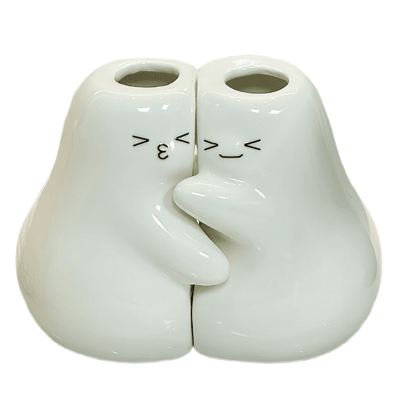 Ceramic Toothbrush Holder for Bathroom Set of 2 Cute Tooth Brush Holders Countertop Home Office Table Decor