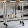 thumbnail image 1 of vidaXL Table de Cuisine avec Roulettes 82,5x30x85 cm Acier Inoxydable, 1 of 5