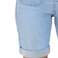 thumbnail image 6 of Jsaierl Jean Shorts for Women Stretchy Denim Shorts Knee Length Bermuda Shorts High Waist Jeans Legging Tights, 6 of 9