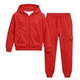 thumbnail image 5 of Boys Sweatsuit Boy 2 Piece Outfit Kids Tracksuit Zip Up Hooded Sweatshirt Athletic Jogger Sweatpants 2T-14T, 5 of 5