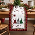 thumbnail image 2 of Red Plaid Christmas Dresser Scarf Farmhouse, Dining Table Decorations for Wedding/Parties, Vintage Xmas Tree Winter Farmhouse Table Runner 70 Inches Long for Kitchen Dining, 13 x 70 In, 2 of 9