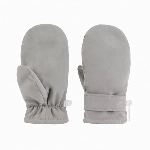 CAICJ98 Toddler Snow Gloves Fleece Lined Double Layer Baby Mittens Knitting Cotton Boys Girls Insulated Glove Outdoor Playwear 6-12 Months,Light Gray