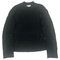 Womens Black Sparkle Lumpy Knit See Through Sweater & Cami Set Small