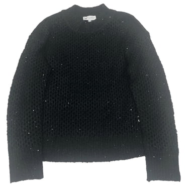 Womens Black Sparkle Lumpy Knit See Through Sweater & Cami Set Small