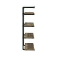 thumbnail image 4 of Wall Shelf with 4 Shelves and Piped Metal Frame, Brown and Black, 4 of 5