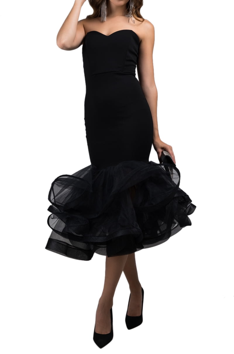 mermaid hem midi dress
