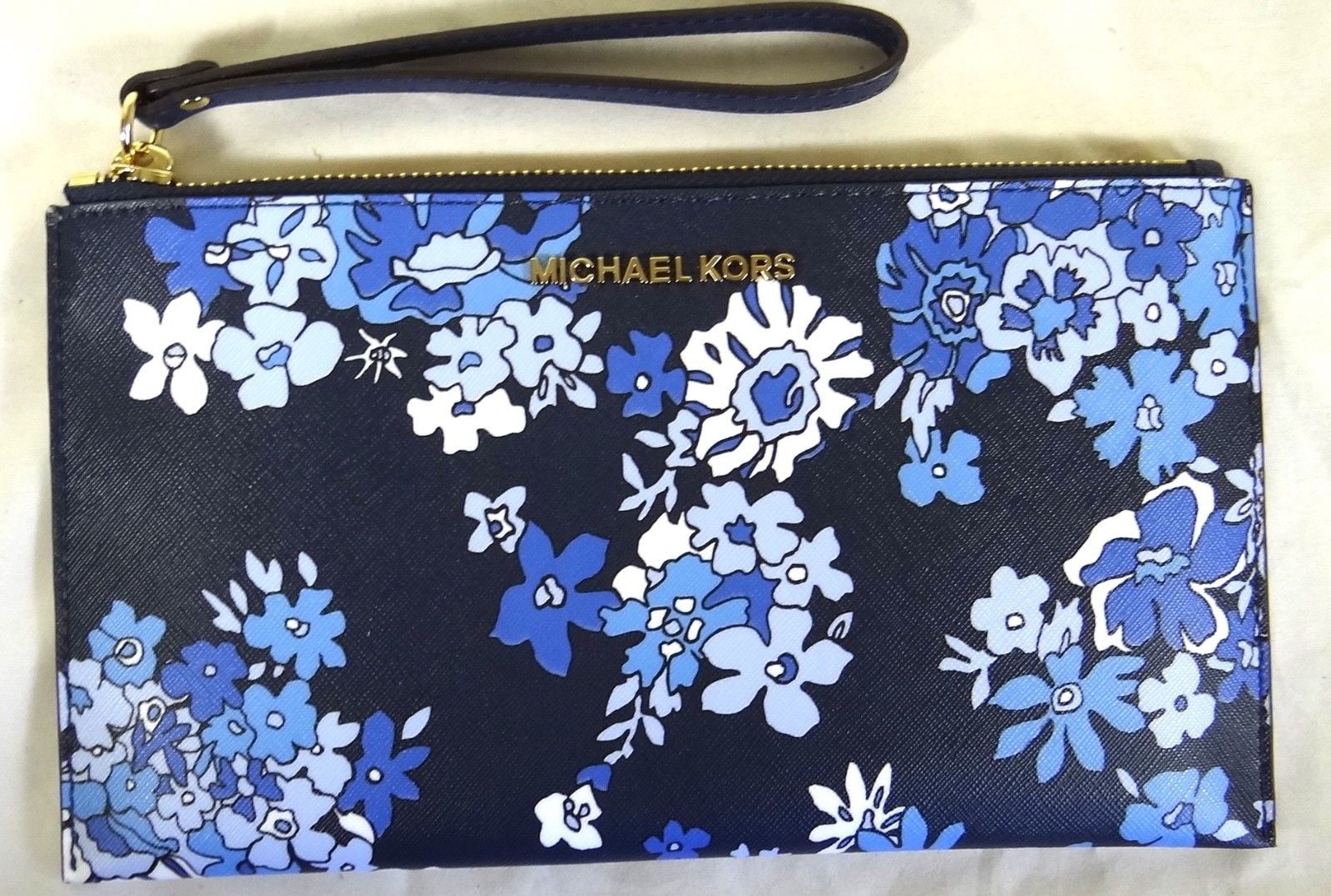 michael kors blue floral wallet