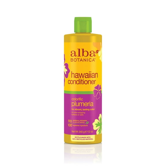 Alba Botanica Colorific Treated Hair Conditioner, Plumeria, 12 oz