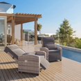thumbnail image 3 of EastVita Gray outdoor adjustable backrest recliner, rattan patio recliner with air pump, 150° flat, wicker lounge chair with flip table and removable cushions for indoor and outdoor office study, 3 of 5