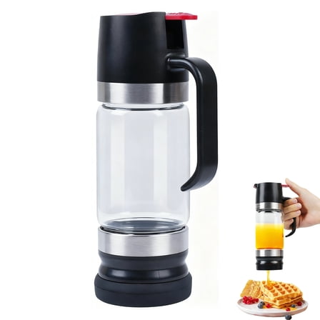 Bohorizon Honey Dispenser No Drip, Glass 12oz Syrup Jar Pot Container with Press Lid