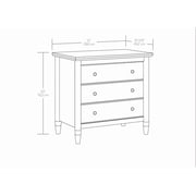 (2 pack) My Texas House Monroe 3-Drawer Nightstand with USB, Raven Black Oak