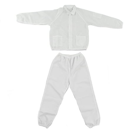 

Fyydes Working Overall Protection Overall Anti Static Polyester Protective Working Suit White Split Design for Workshop Anti Static Work Overall