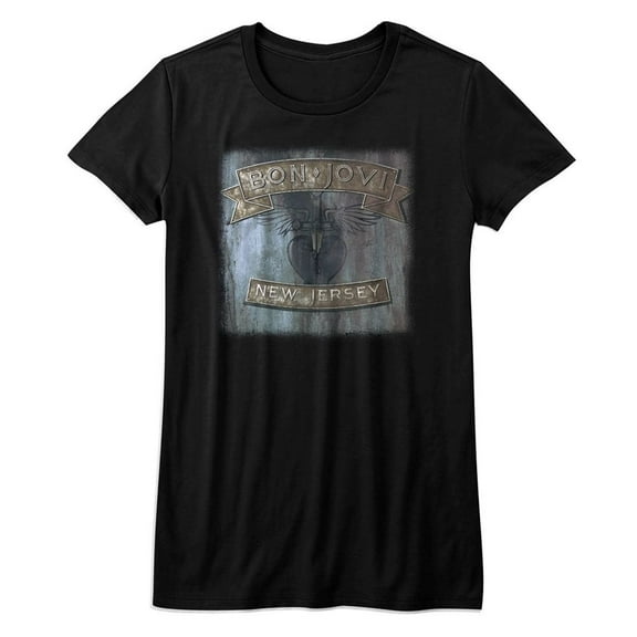 Bon Jovi New Jersey Black Junior Women's T-Shirt