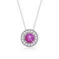 thumbnail image 3 of RYLOS Halo Designer Matching Set 14K Yellow Gold: Ring, Earring & Pendant Necklace Gemstone &  Diamonds 4MM Star Ruby July Birthstone; Size 7, 3 of 9