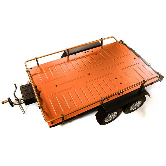 Integy Alloy Flatbed Dual Axle Car Trailer-1/10 RC Orange INTC29006ORANGE Electric Car/Truck Option Parts