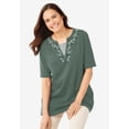 thumbnail image 2 of Woman Within Plus Size 7-Day Embroidered Layered-Look Tunic, 2 of 6