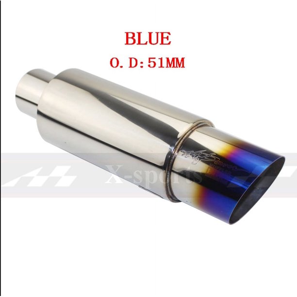 Sistema de escape para motocicleta y coche, punta de silenciador Universal de acero inoxidable ID 51MM, 57MM, 63MM, salida 89mm, estilo de tubo trasero