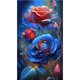 thumbnail image 1 of DIY Blue Rose 5D Diamond Painting Full Square/Round Drill Flower Mosaic Diamond Embroidery Cross Stitch Large Size S481round 60x120cm Gao Jinjia LED, 1 of 2