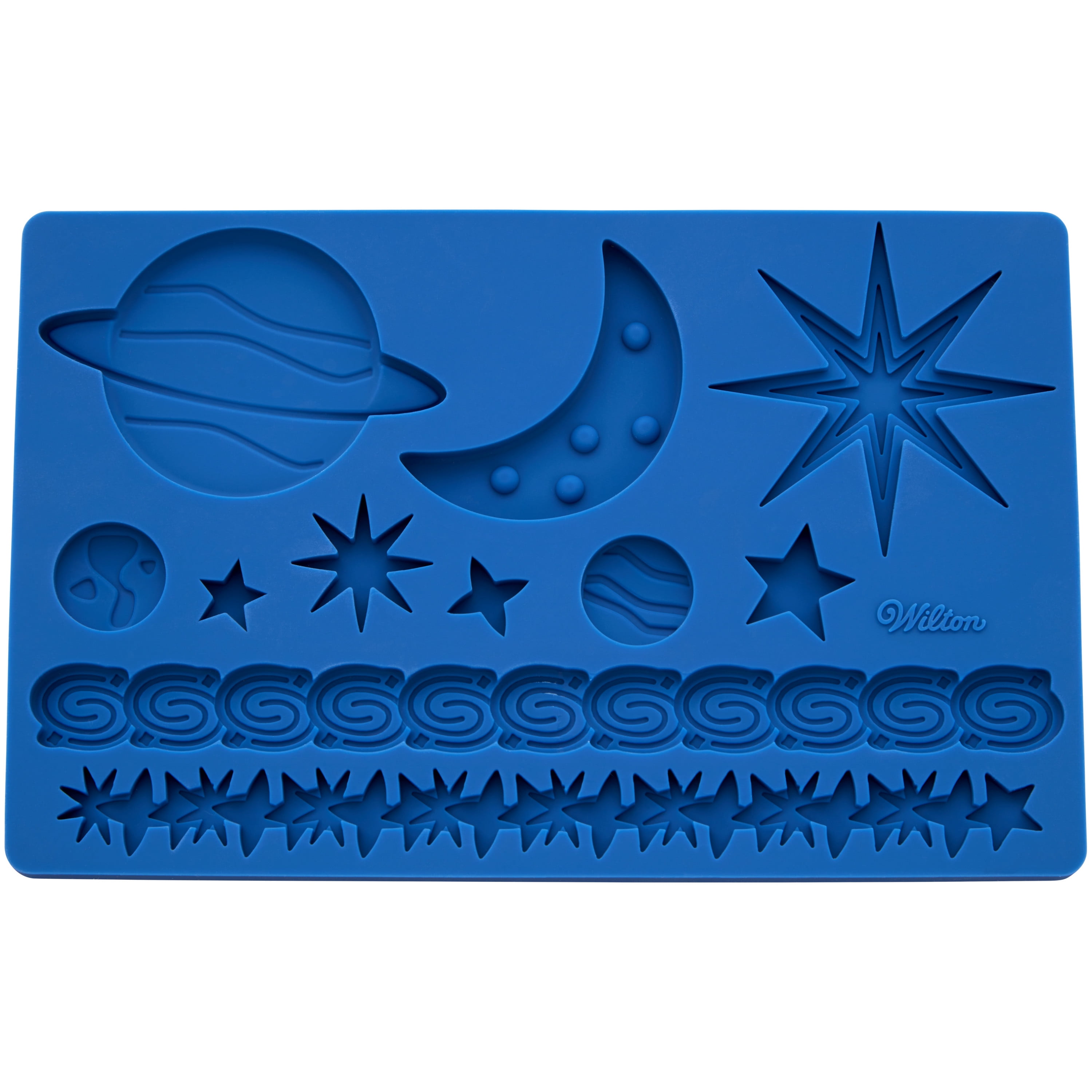 Wilton Outer Space Silicone Fondant and Gum Paste Mold, 11-Cavity