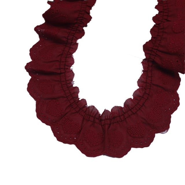 QualitChoice 10 Yards Ruban Décoratif Vintage en Coton Rouge pour Robe Sac Rideaux Rouge et Ruban de Couture DIY pour Literie Rouge