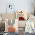thumbnail image 4 of Mid Century Bohemian Throw Pillow Covers 18X18 Inches Home Decor Set of 4 Pillow Cases Decorative for Bed Sofa Cushion Couch Outdoor abstract color sun and moon Pillowcases, 4 of 6