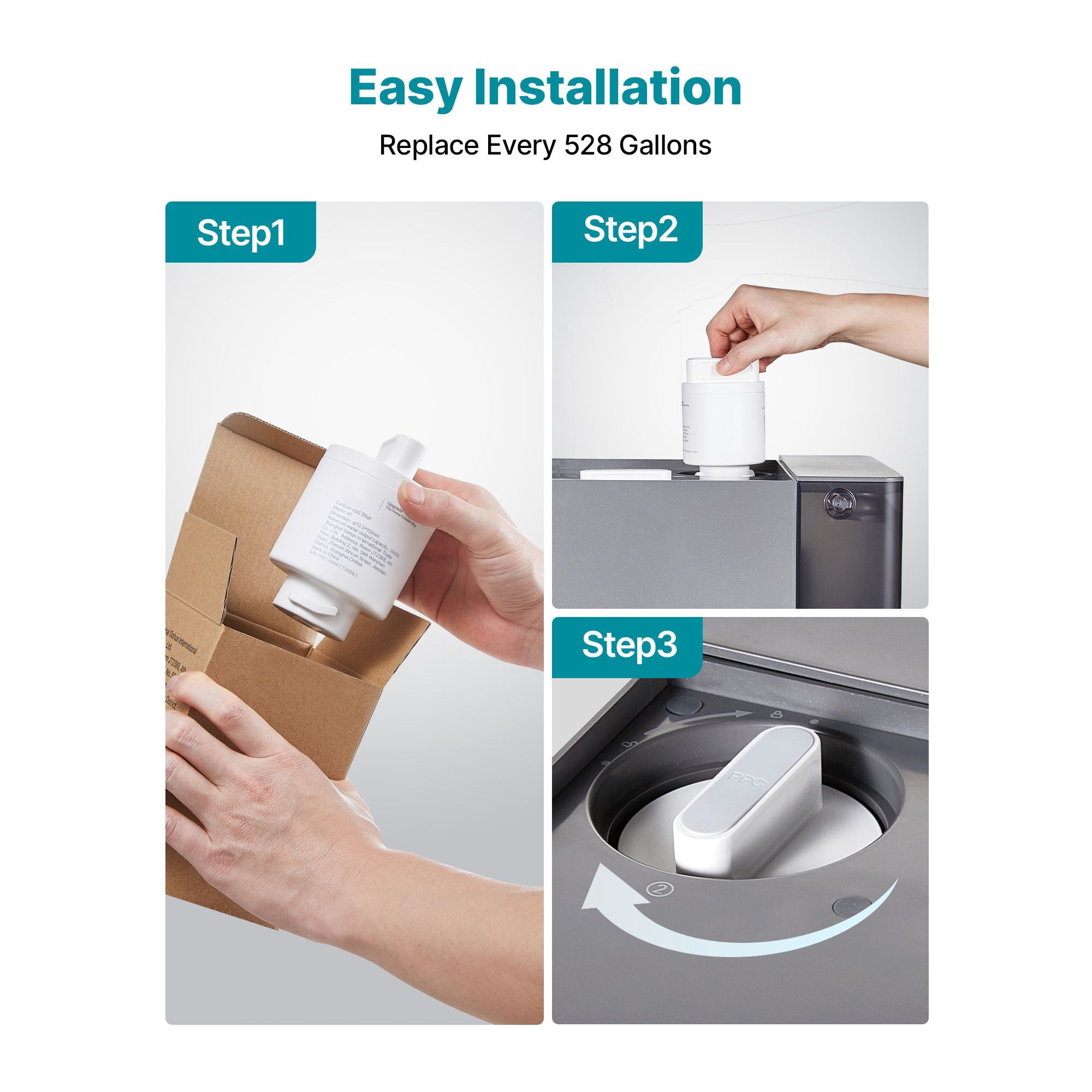Mineralization Filter Cartridge pH Balancing, Releases Calcium Magnesium Potassium, 528 Gallon Capacity Remineralization Water Filter Replacement