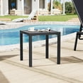 thumbnail image 6 of Pellebant 16" Outdoor Side Table Set of 2, All-Weather Square Metal Patio End Table for Garden, Porch, Deck, Backyard, Black, 6 of 7
